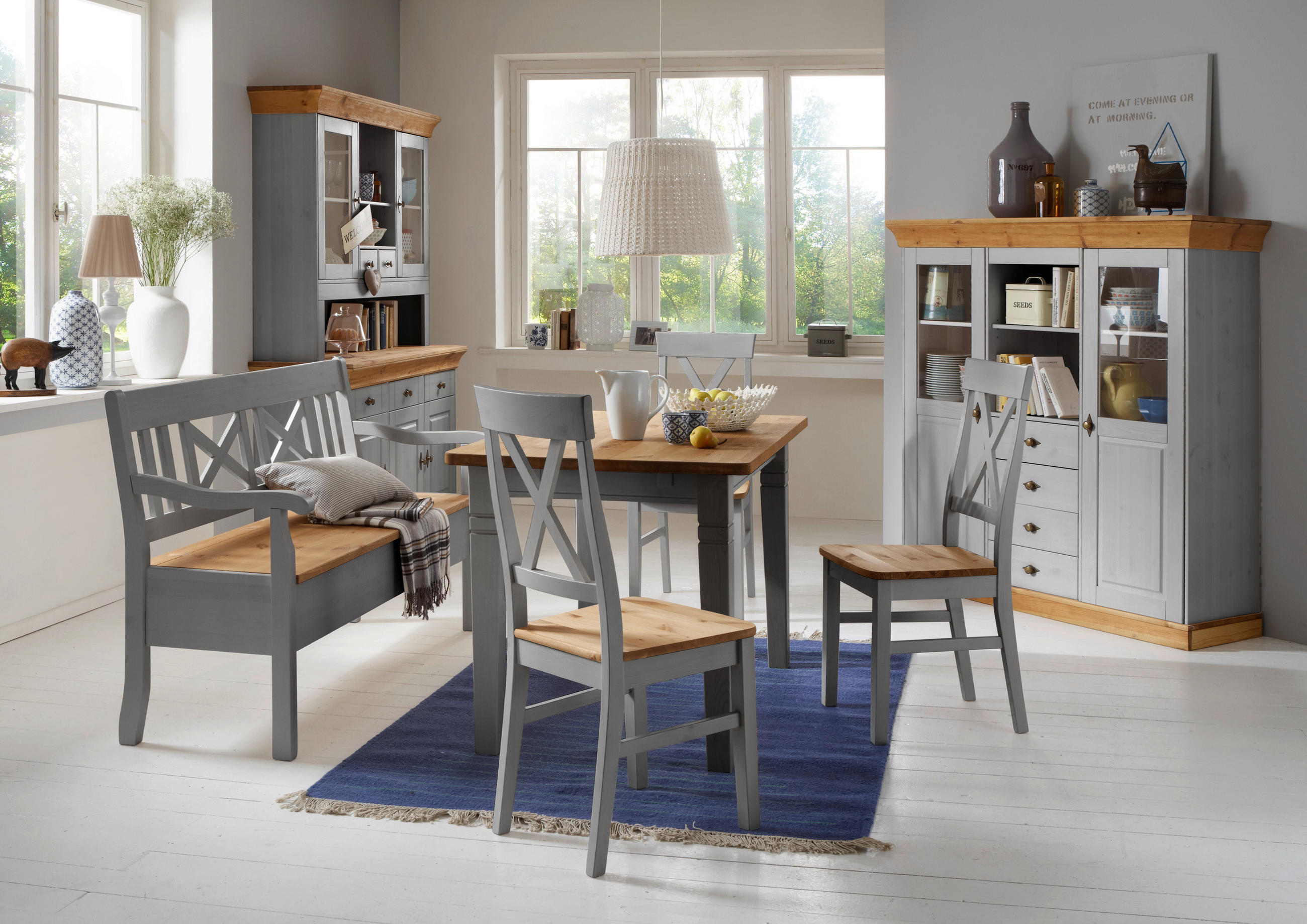 ESSTISCH in Holz 78/78/78 cm  - Laugenfarbig/Grau, ROMANTIK / LANDHAUS, Holz (78/78/78cm) - Boxxx