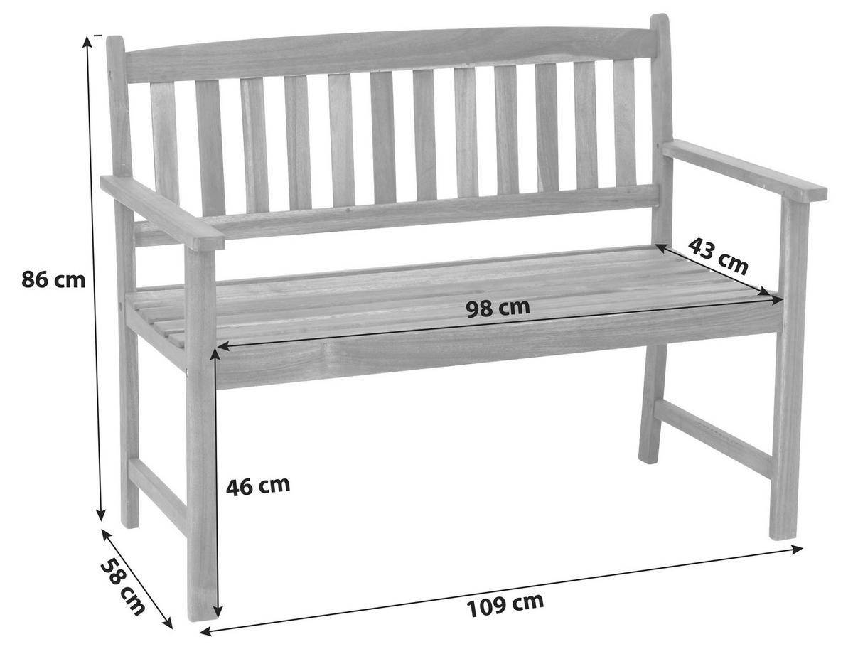 GARTENBANK 109/86/58 cm  in Braun  - Braun, KONVENTIONELL, Holz (109/86/58cm) - Gardenson