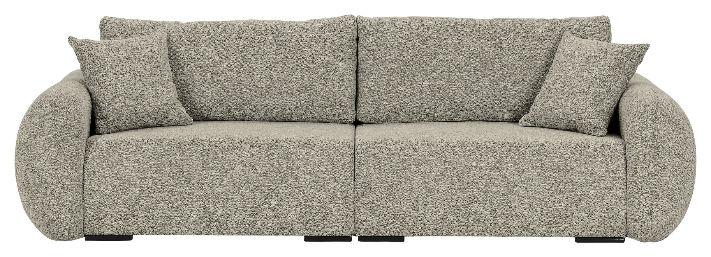 SCHLAFSOFA Flachgewebe Mintgrün  inkl. Zierkissen, Rückenkissen, Bettkasten, Schlaffunktion, Rücken echt, Liegefläche im Originalstoff  - Schwarz/Mintgrün, KONVENTIONELL, Kunststoff/Textil (250/74/92cm) - Carryhome