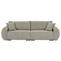 SCHLAFSOFA Flachgewebe Mintgrün  inkl. Zierkissen, Rückenkissen, Bettkasten, Schlaffunktion, Rücken echt, Liegefläche im Originalstoff  - Schwarz/Mintgrün, KONVENTIONELL, Kunststoff/Textil (250/74/92cm) - Carryhome