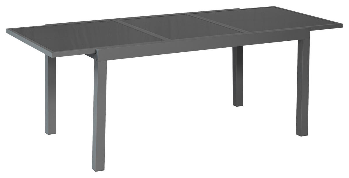GARTENTISCH 160/90/75,5 cm  - Graphitfarben, MODERN, Glas/Metall (160/90/75,5cm) - Gardenson