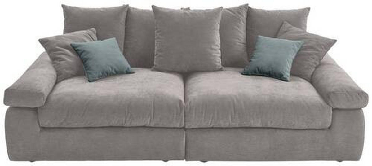 BIGSOFA Feincord Greige, Blaugrau  - Greige/Blaugrau, Design, Kunststoff/Textil (260/90/140cm) - Carryhome