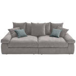 BIGSOFA Feincord Greige, Blaugrau  - Greige/Blaugrau, Design, Kunststoff/Textil (260/90/140cm) - Carryhome