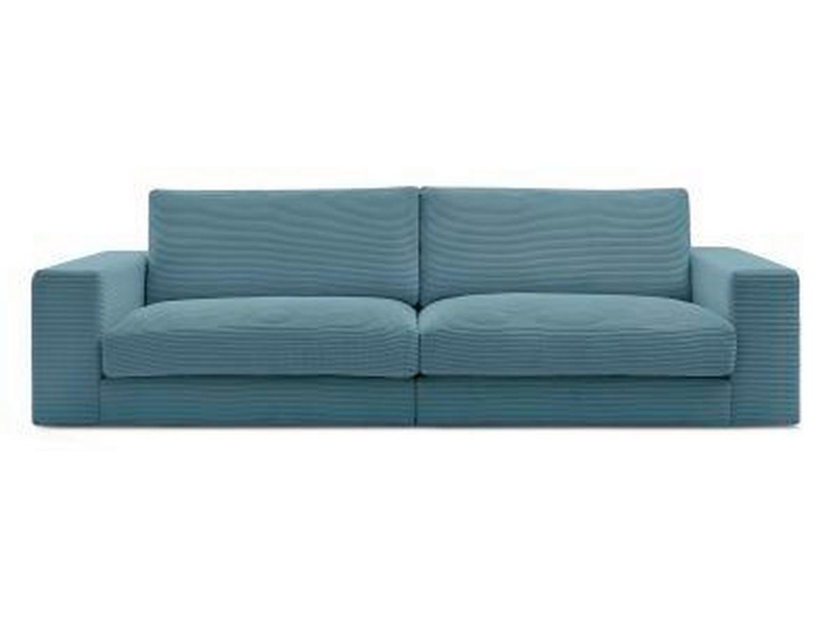 3-SITZER-SOFA LEONARD Cord Hellblau  - Schwarz/Hellblau, MODERN, Kunststoff/Textil (274/77/109cm)