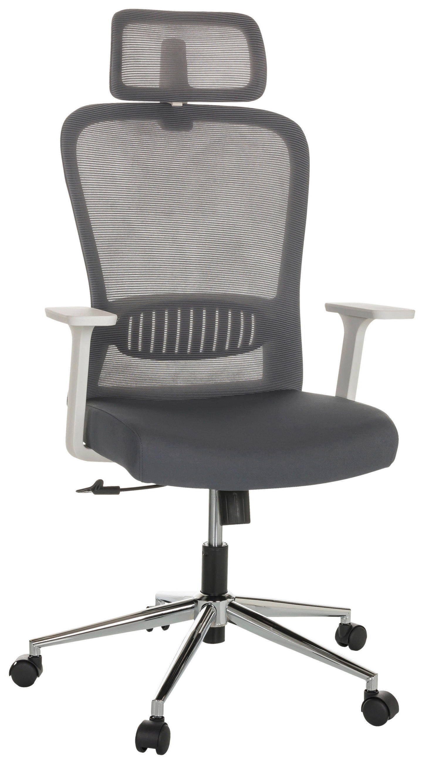 OTOČNÁ ŽIDLE, šedá - šedá/barvy stříbra, Basics, kov/textil (66/113-130/60cm) - MID.YOU