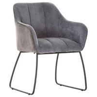 ARMLEHNSTUHL  in Samt, Flachgewebe  - Anthrazit/Schwarz, Design, Textil/Metall (59/85/59cm) - Novel