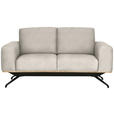 2-SITZER-SOFA Struktur Creme  - Creme/Schwarz, Design, Holz/Textil (166/85-104/95cm) - Novel