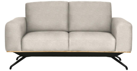 2-SITZER-SOFA Struktur Creme - Creme/Schwarz, Design, Holz/Textil (166/85-104/95cm) - Novel