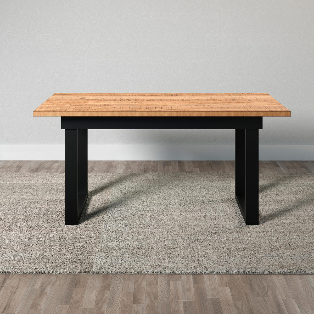 ESSTISCH 160/90/76 cm Nachbildung  Holzwerkstoff rechteckig Schwarz, Braun  - Schwarz/Braun, Basics, Holzwerkstoff/Metall (160/90/76cm) - MID.YOU