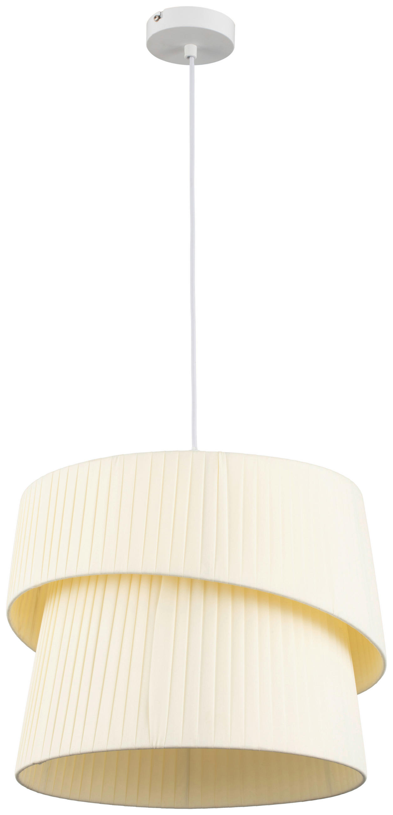 HÄNGELEUCHTE 40/140 cm   - Creme, Trend, Textil/Metall (40/140cm) - Novel