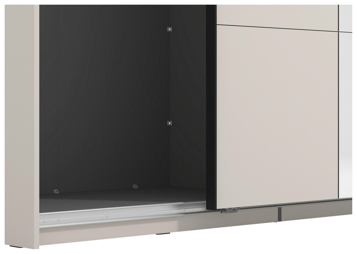 SKRIŇA S POS. DVER. – HOR.VED, kašmírová, 195/217,5/61 cm - čierna/kašmírová, Basics, kov/kompozitné drevo (195/217,5/61cm) - Xora