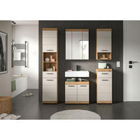 BADEZIMMER 5-teilig  in 134 cm  - Kaschmir/Schwarz, MODERN, Glas/Holzwerkstoff (134cm) - MID.YOU