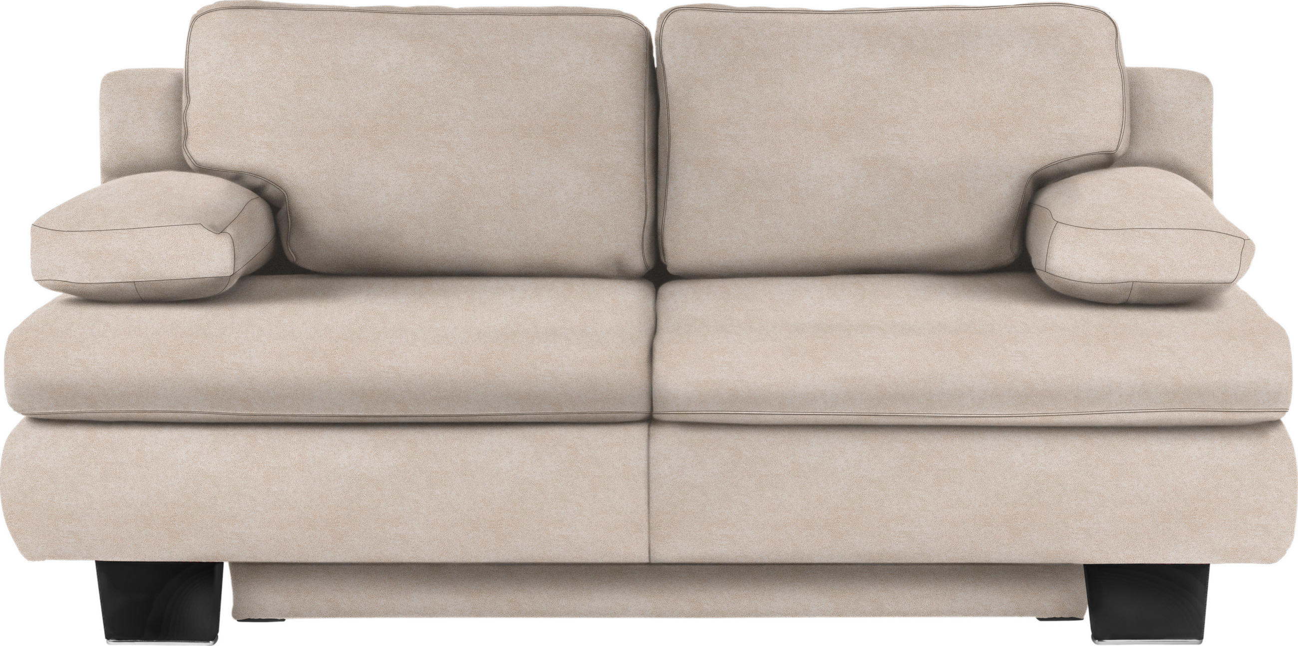 SCHLAFSOFA in Flachgewebe Champagner  - Wengefarben/Champagner, KONVENTIONELL, Holz/Textil (203/94/100cm) - Novel