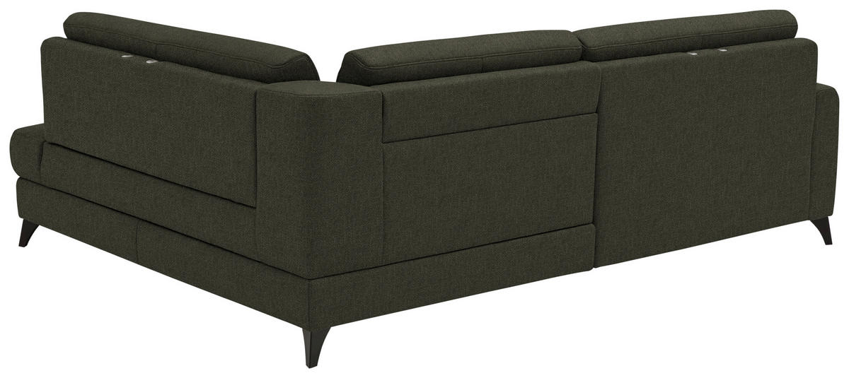ECKSOFA  Chenille Dunkelgrün  - Dunkelgrün/Schwarz, Design, Textil/Metall (239/182cm) - Beldomo Comfort