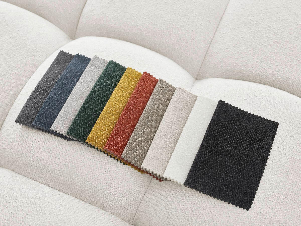 ECKSOFA Ottomane links  EVEREST Weiß Struktur  - Schwarz/Weiß, MODERN, Kunststoff/Textil (352/210cm) - Livetastic