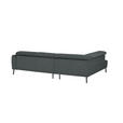 ECKSOFA in Chenille Grau  205/280 cm  - Schwarz/Grau, Design, Textil/Metall (205/280cm) - Xora