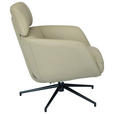 RELAXSESSEL Echtleder    - Hellbraun/Schwarz, Design, Leder/Metall (73/86/83cm) - Dieter Knoll