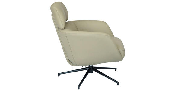 RELAXSESSEL Echtleder    - Hellbraun/Schwarz, Design, Leder/Metall (73/86/83cm) - Dieter Knoll