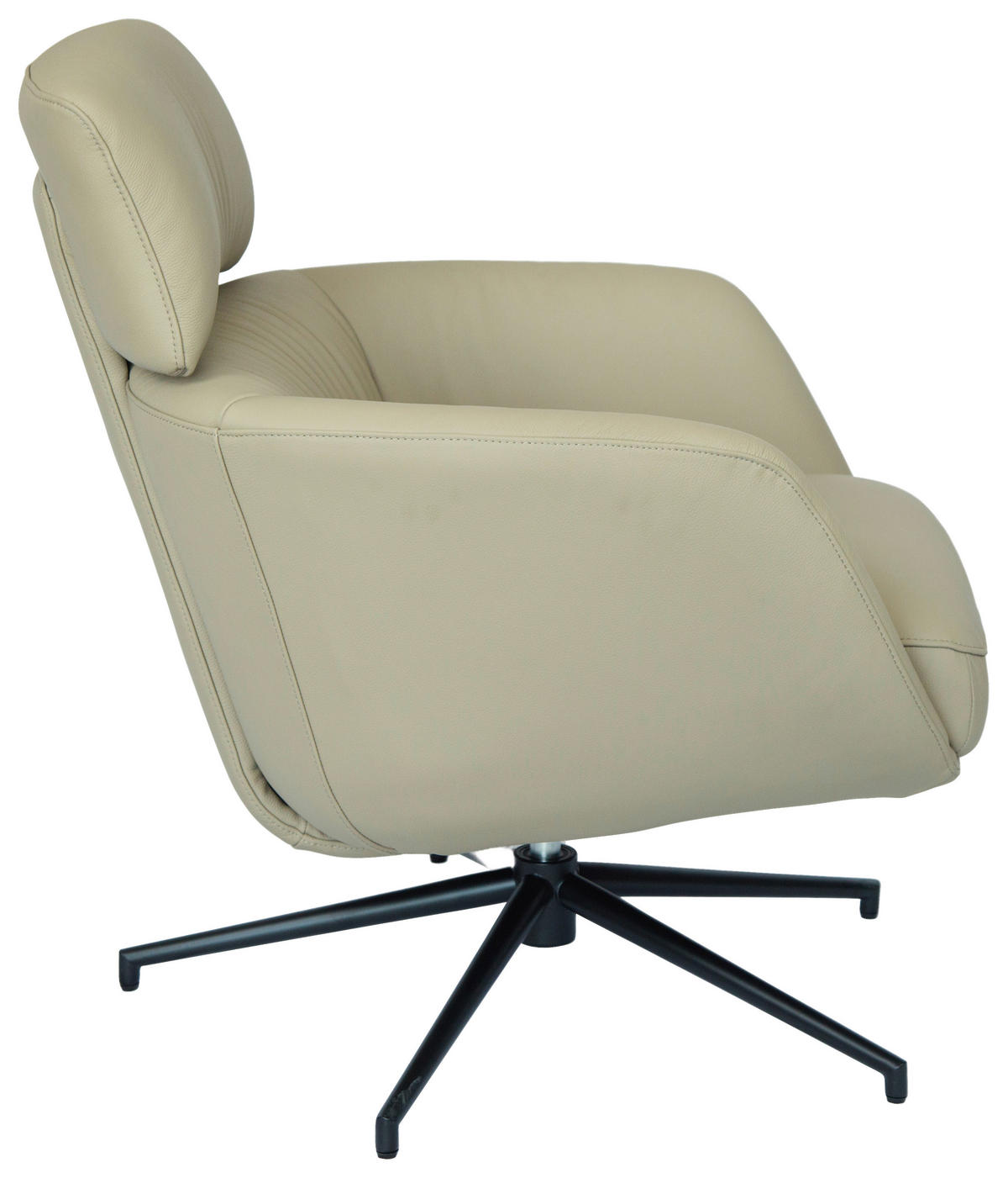 RELAXSESSEL Echtleder    - Hellbraun/Schwarz, Design, Leder/Metall (73/86/83cm) - Dieter Knoll
