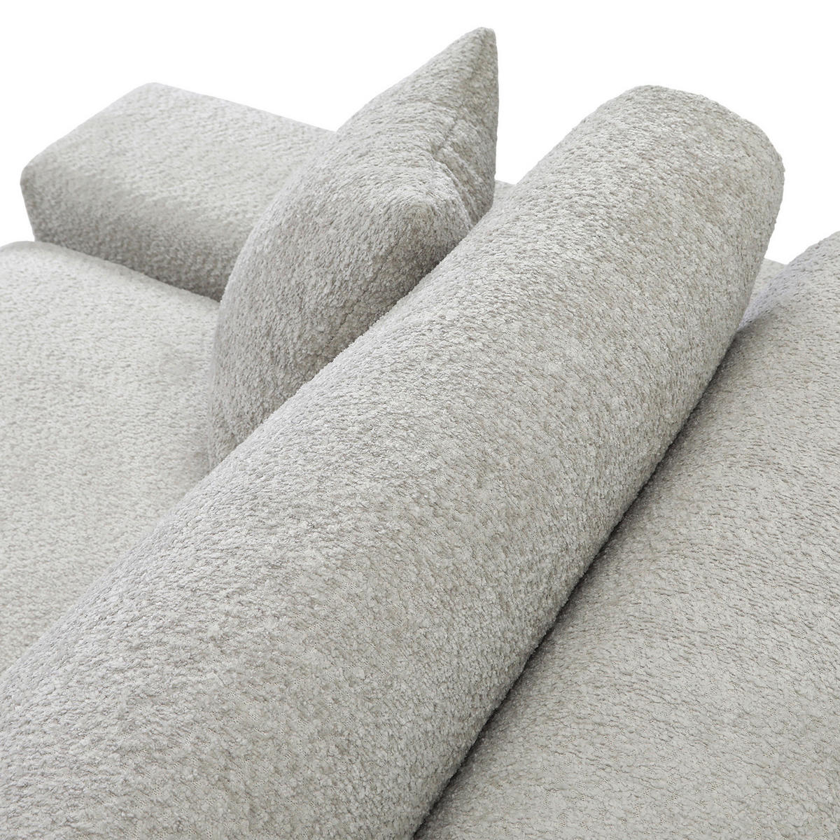 MEGASOFA Struktur, Bouclé Greige  - Greige/Schwarz, MODERN, Kunststoff/Textil (270/76/125cm) - Landscape