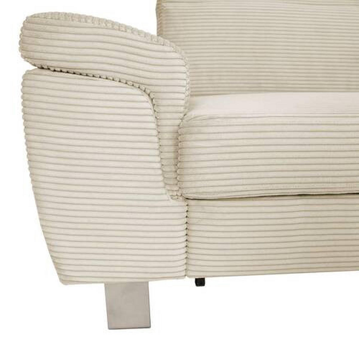 ECKSOFA in Cord Naturfarben  - Silberfarben/Naturfarben, Design, Textil/Metall (167/250cm) - Xora