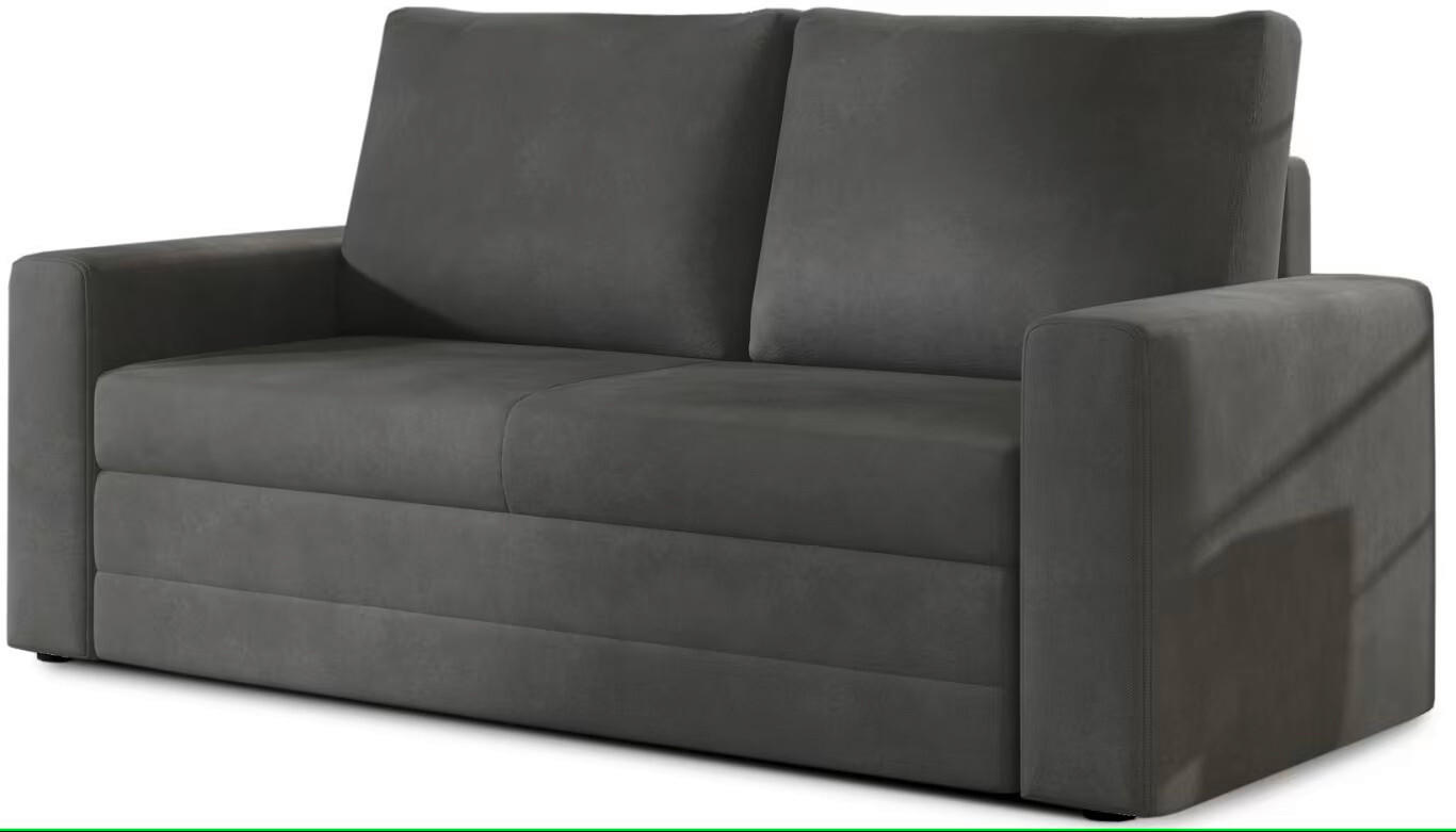 SCHLAFSOFA in Samt Grau  - Schwarz/Grau, Design, Kunststoff/Textil (150/90/90cm) - MID.YOU