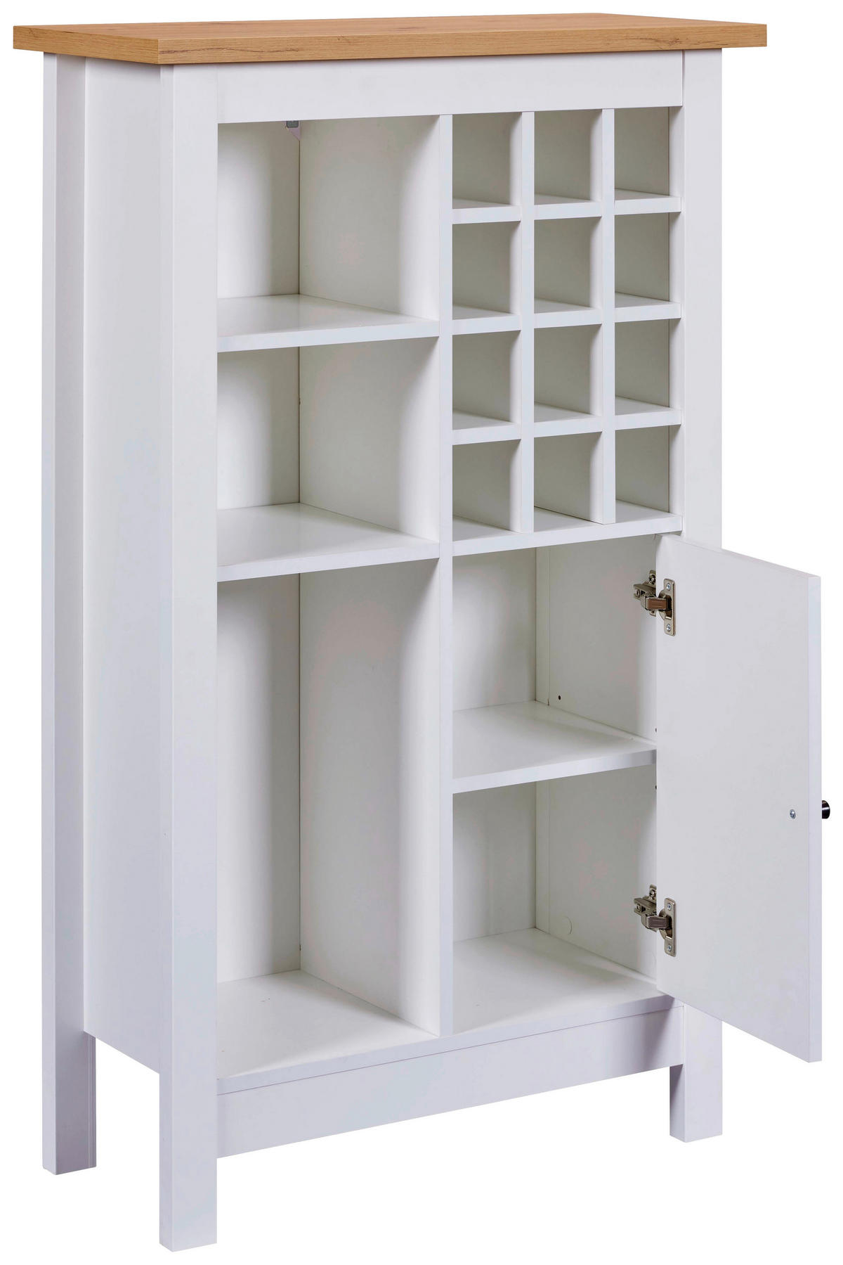 WEINSCHRANK  - Schwarz/Weiß, MODERN, Holzwerkstoff/Kunststoff (76,8/124,4/33cm) - home24