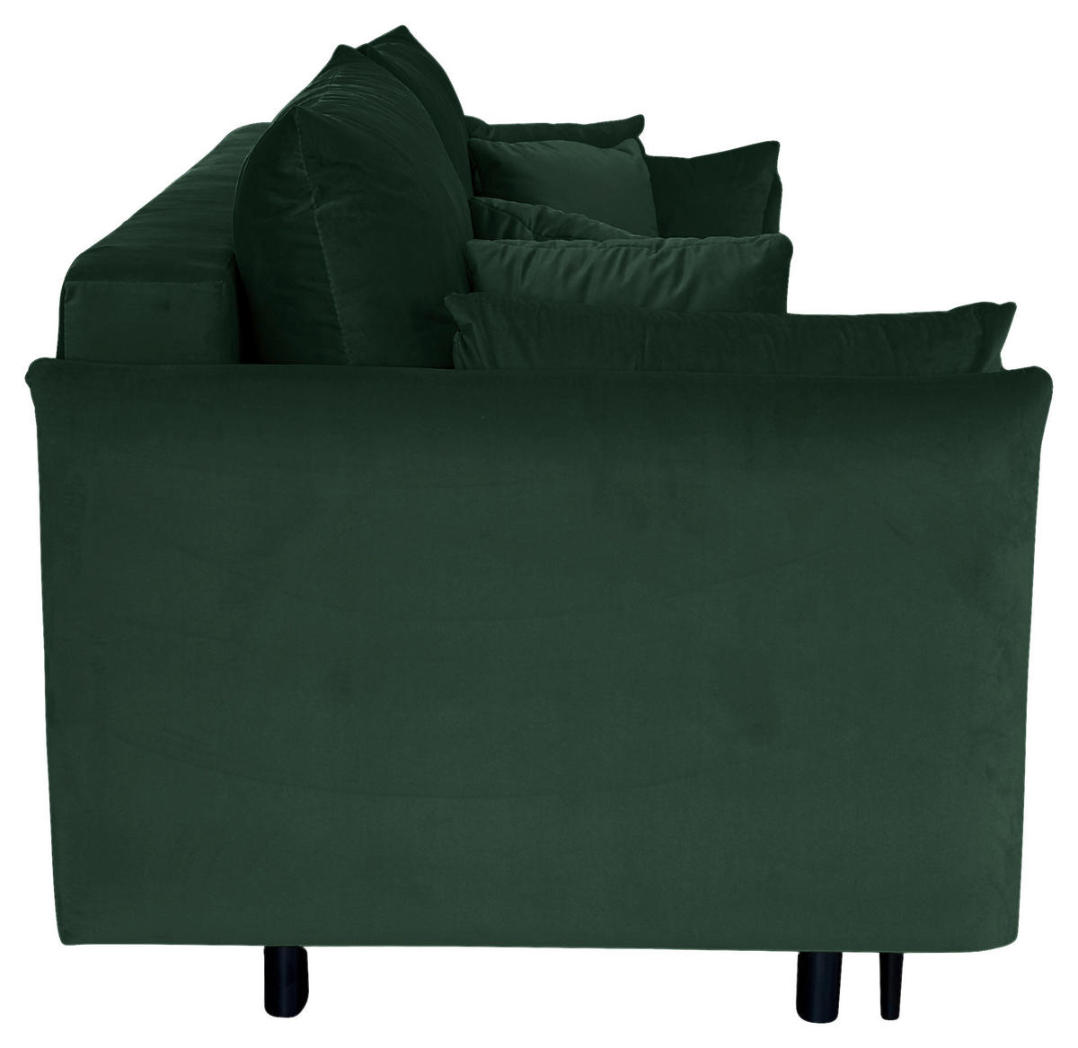 SCHLAFSOFA Velours Grün  - Schwarz/Grün, Design, Holz/Kunststoff (220/96/102cm) - MID.YOU