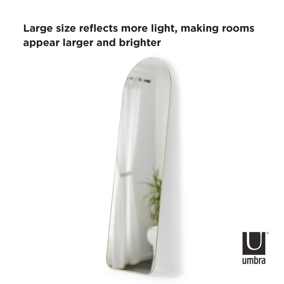 GOLVSPEGEL 51/158/4 cm    - guldfärgad, Basics, metall/glas (51/158/4cm) - Umbra