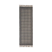 FLATVÄVD MATTA 70/200 cm Check  - ljusgrå/svart, Basics, textil (70/200cm)