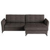 ECKSOFA in Flachgewebe, Leinenoptik Braun  - Schwarz/Braun, Design, Textil/Metall (242/170cm) - Xora