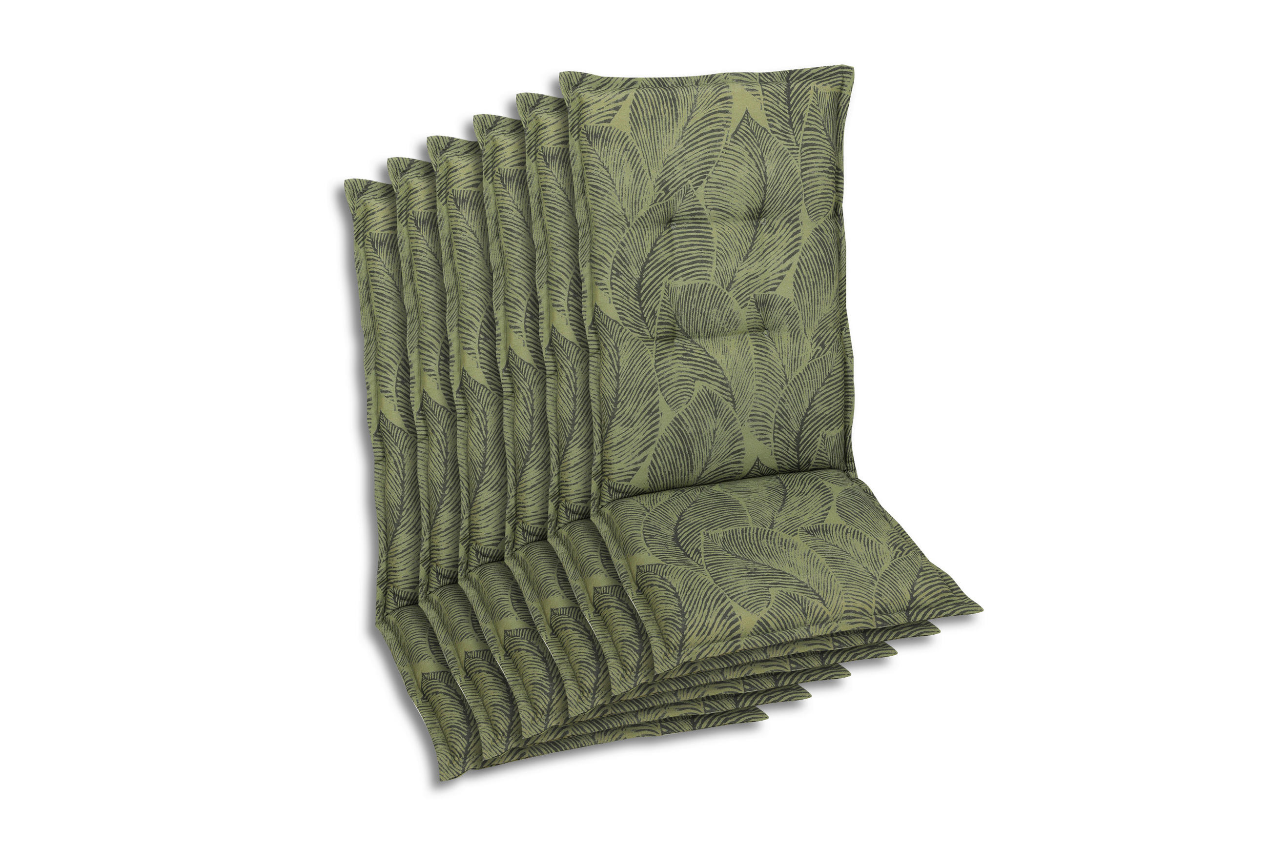 SESSELAUFLAGENSET in Grün Blätter  - Grün, Basics, Textil (50/7/108cm)