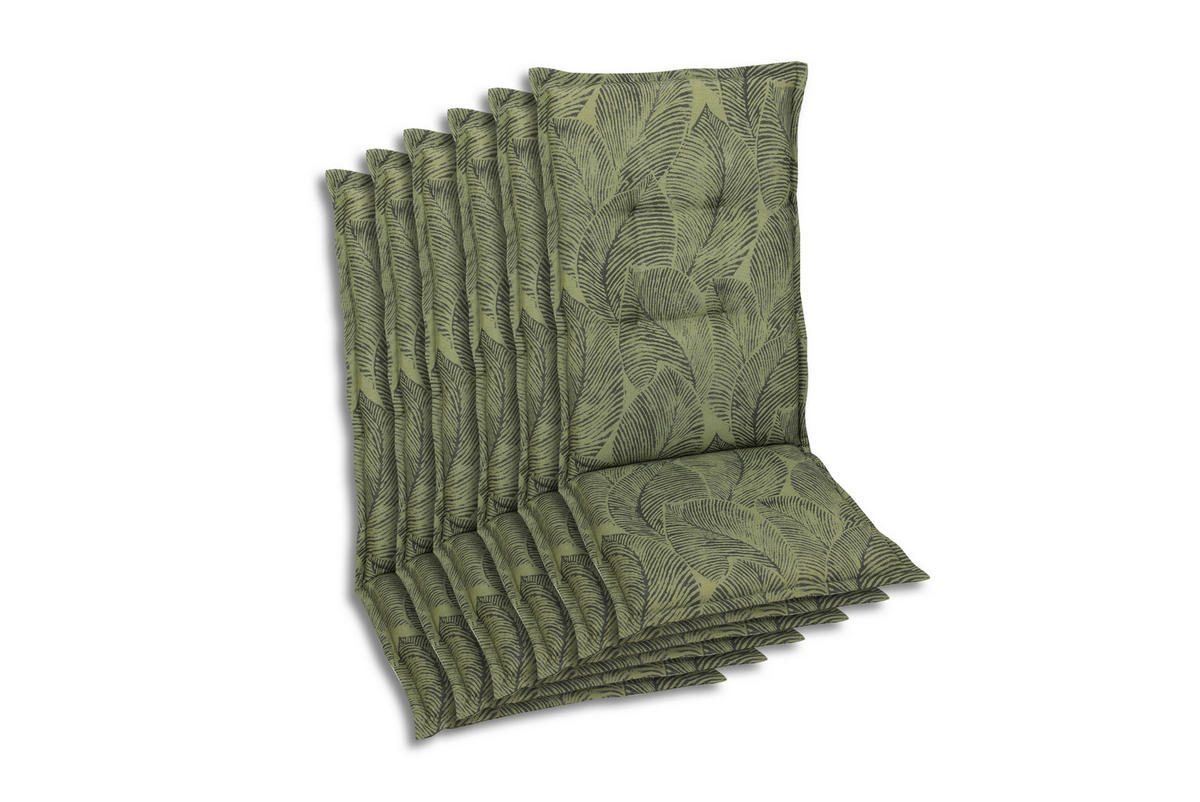 SESSELAUFLAGENSET in Grün Blätter  - Grün, Basics, Textil (50/7/108cm)