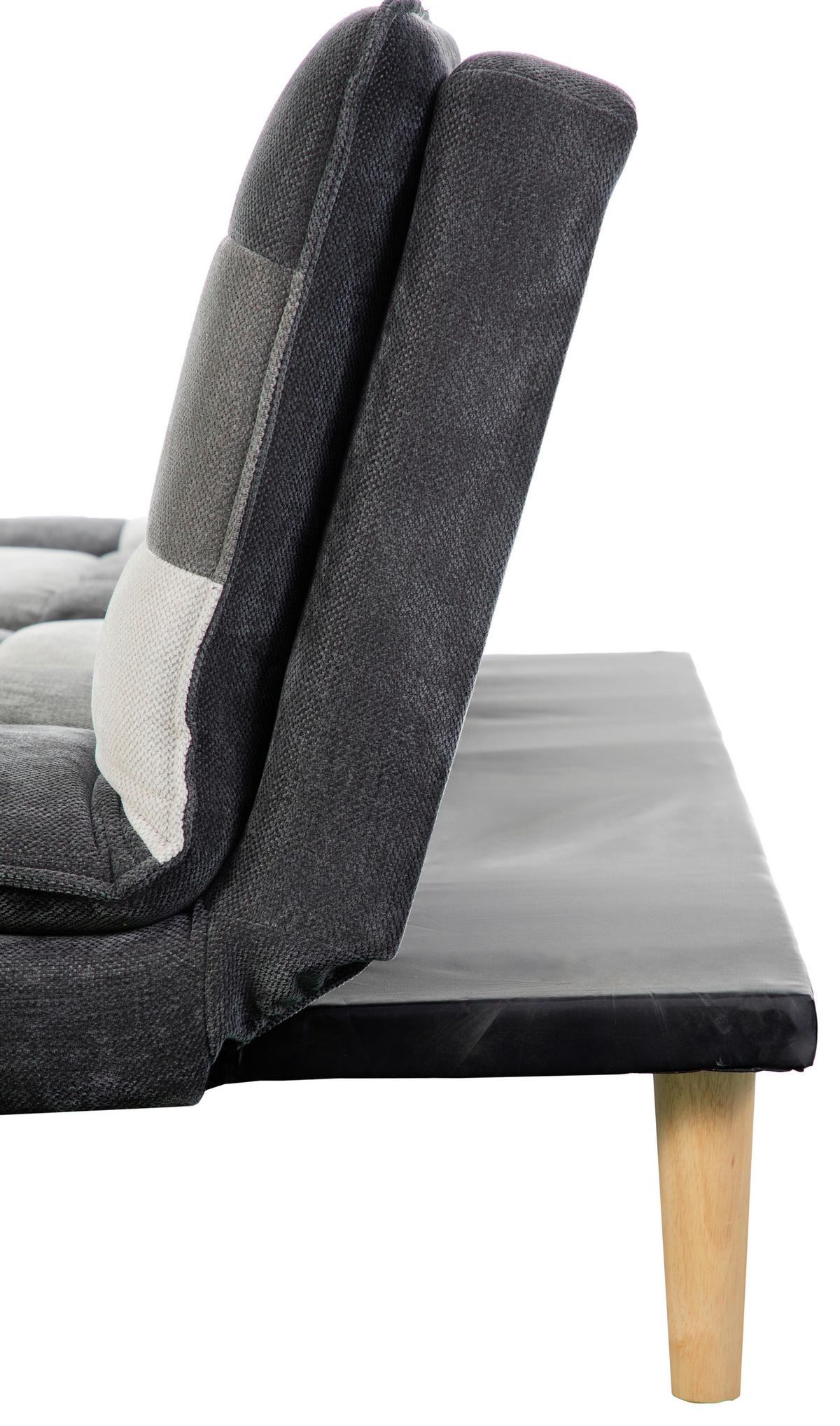 SCHLAFSOFA Chenille Grau, Schwarz, Weiß  - Schwarz/Naturfarben, Design, Holz/Textil (180/77/91cm) - MID.YOU