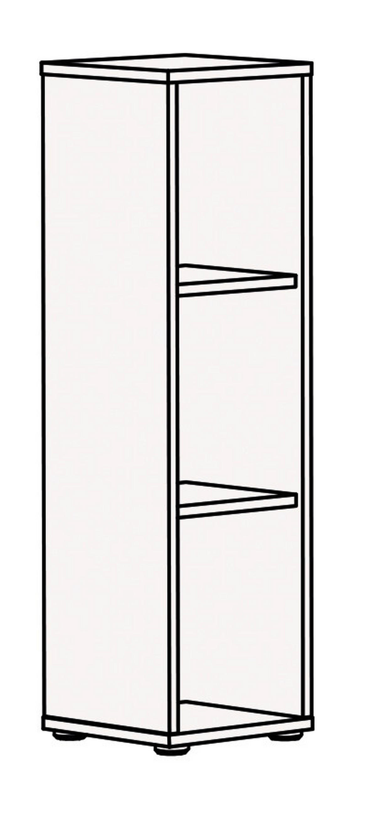 UNTERSTELLREGAL - Schwarz/Weiß, Basics, Holzwerkstoff/Kunststoff (25/89/25cm)