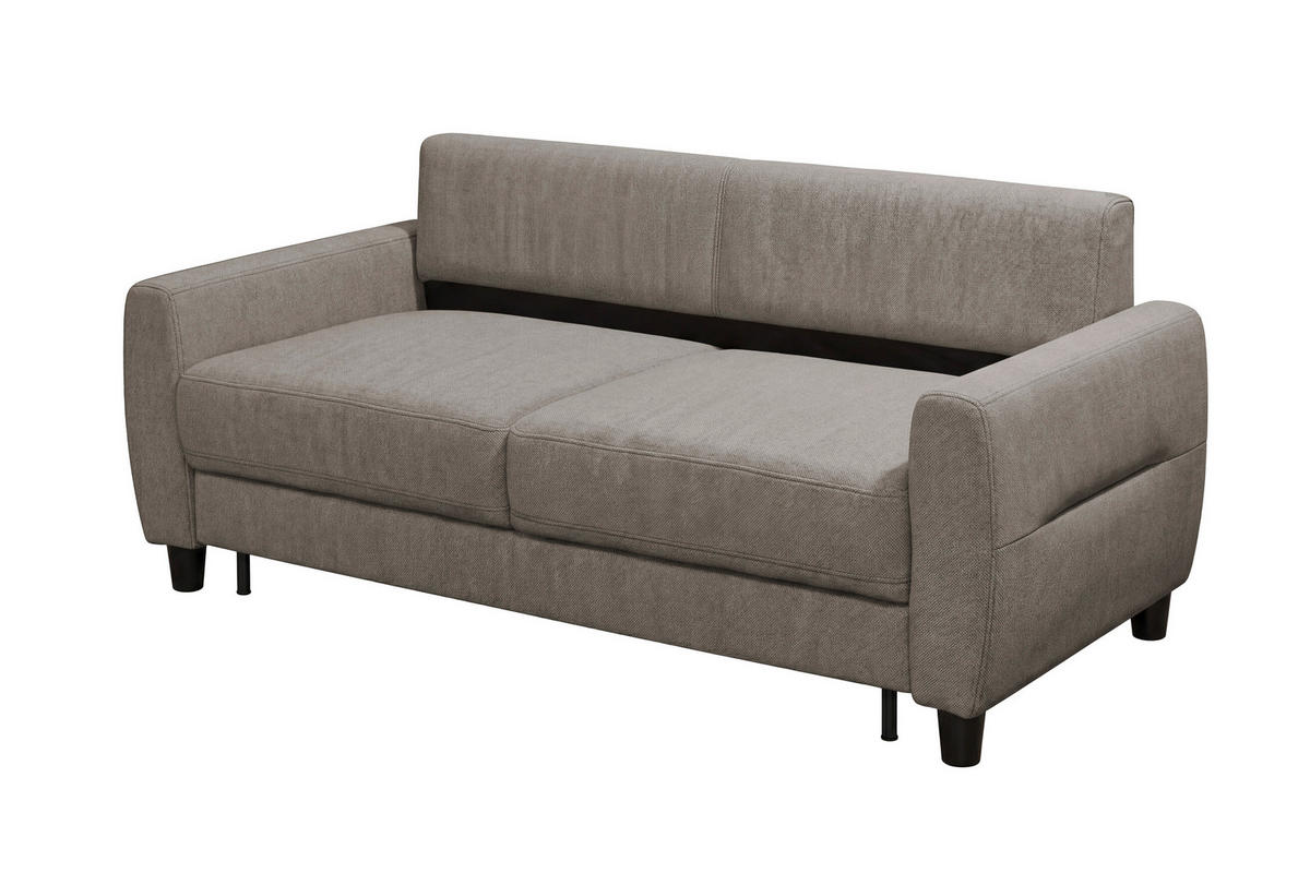 SCHLAFSOFA RIO in Webstoff Greige  - Greige/Schwarz, MODERN, Holz/Textil (192/83/99cm) - MID.YOU