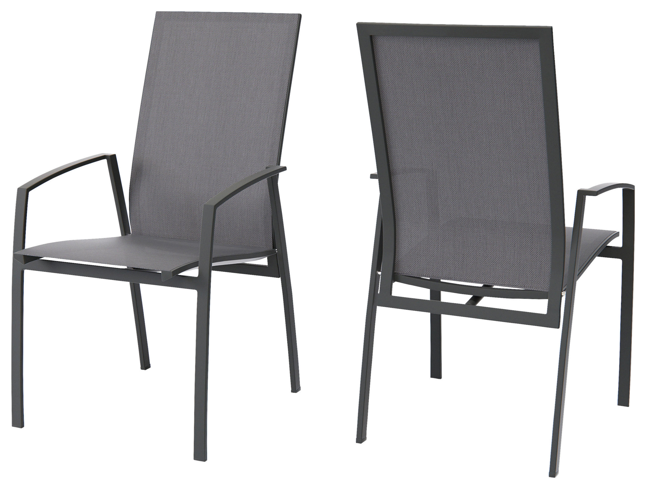 STAPELSESSEL in Metall, Textil Anthrazit, Schwarz  - Anthrazit/Schwarz, Design, Textil/Metall (57/112/68cm)