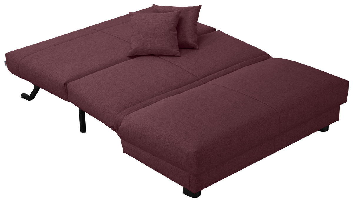 SCHLAFSOFA Flachgewebe Beere  - Beere/Schwarz, Design, Textil/Metall (145/85/100cm) - Carryhome