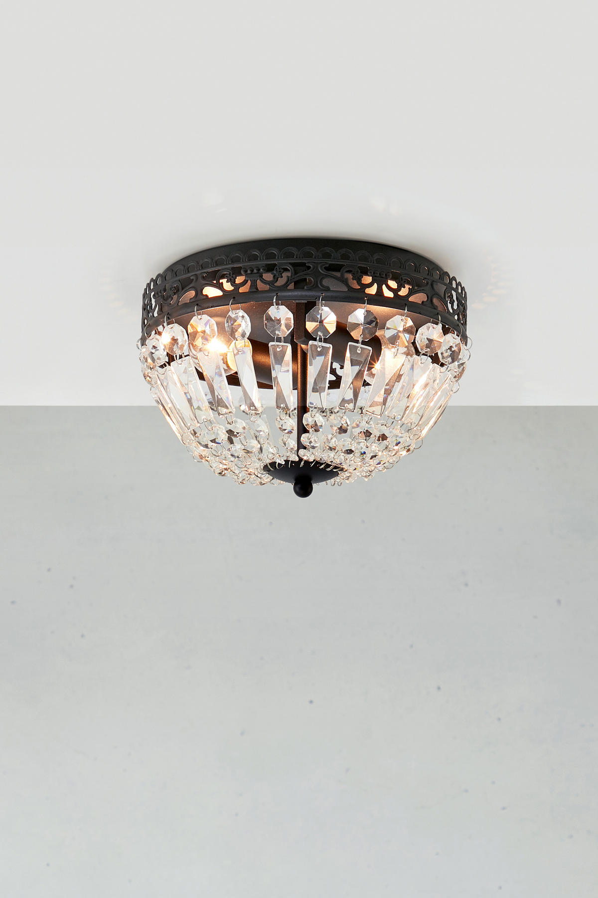 TAKKRONA 25/25/17 cm  - klar/svart, Basics, metall/glas (25/25/17cm) - Markslöjd