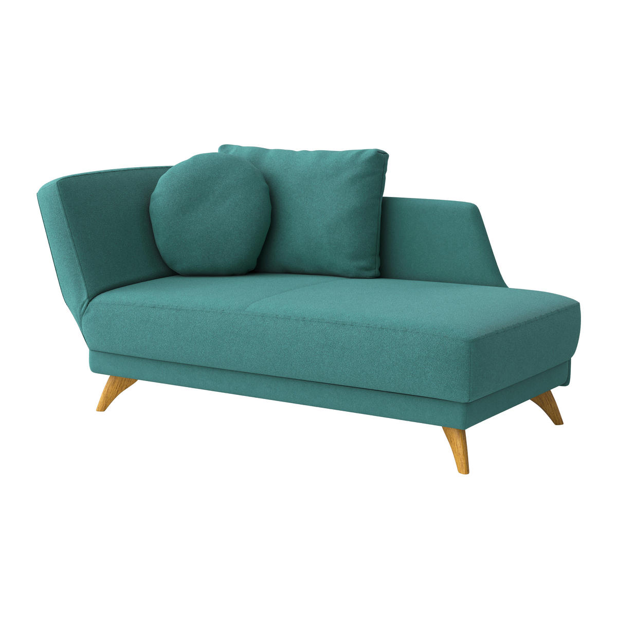 RÉCAMIERE in Flachgewebe Petrol  - Eichefarben/Petrol, Modern, Holz/Textil (205/74/94cm) - Bali