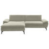 ECKSOFA in Webstoff Beige  - Beige/Schwarz, Design, Textil/Metall (197/295cm) - Valdera