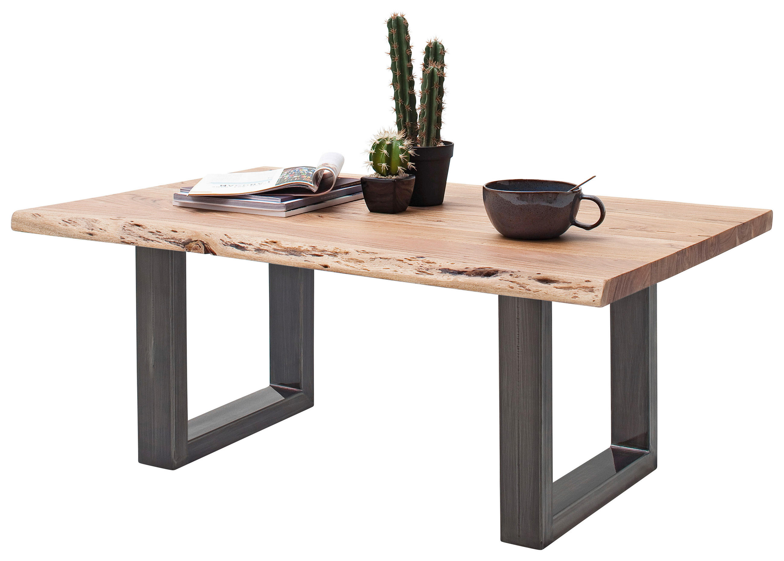 Couchtisch Holz Massiv Cartagena Akazie/Nickelfarben