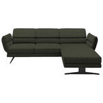 ECKSOFA in Flachgewebe Dunkelgrün  279-327/176-217 cm  - Dunkelgrün/Schwarz, Design, Textil/Metall (279-327/176-217cm) - Dieter Knoll