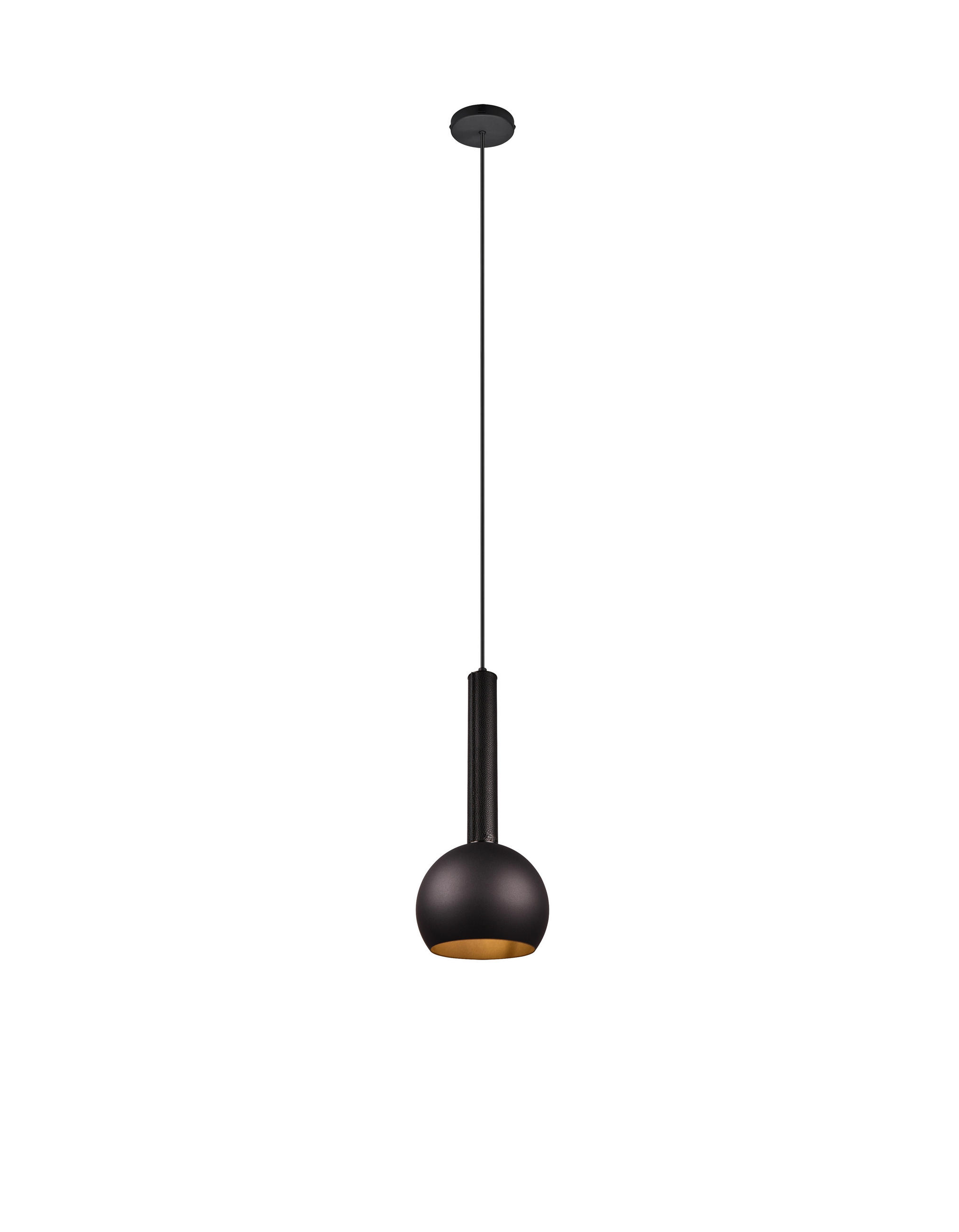 HÄNGELEUCHTE 20/200 cm  - Schwarz, Design, Leder/Metall (20/200cm) - Cinque