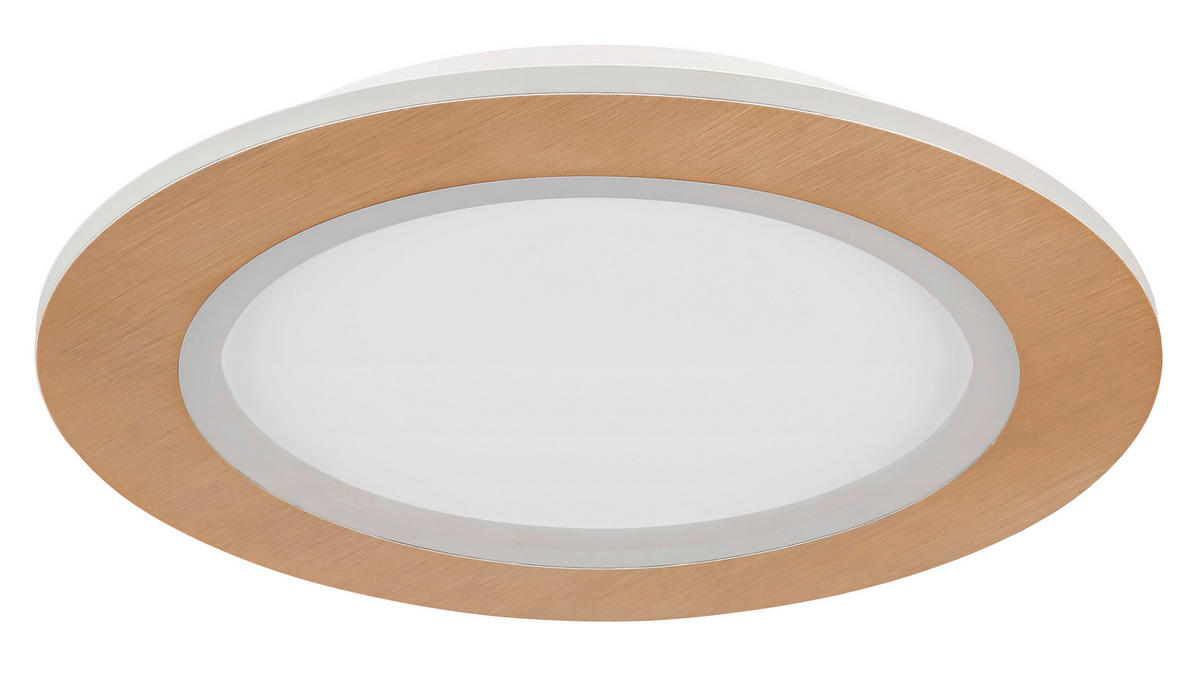 STROPNA LED-SVETILKA   //2700+6500 K/230 V/ - bela/opal, Basics, kovina/umetna masa (40/5cm) - Globo