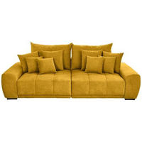 BIGSOFA in Flachgewebe Gelb  - Gelb/Schwarz, Konventionell, Holz/Textil (280/67/120cm) - Carryhome