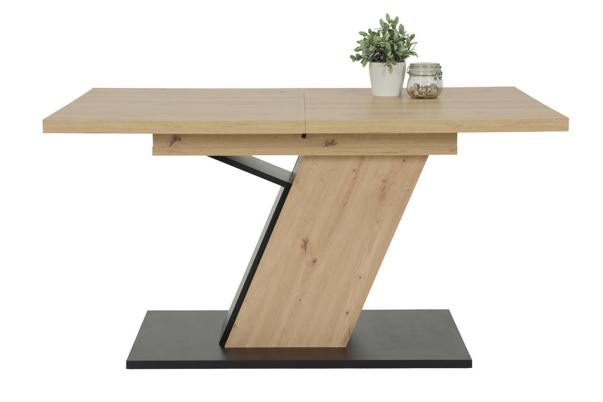 TISCHGRUPPE in Metall, Textil, Holzwerkstoff Anthrazit, Eiche Artisan  - Anthrazit/Eiche Artisan, MODERN, Holzwerkstoff/Textil (140 - 180/76/90cm) - MID.YOU