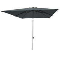 SONNENSCHIRM 200 cm Grau  - Schwarz/Grau, Basics, Kunststoff/Textil (200/200cm)