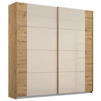 SCHWEBETÜRENSCHRANK 181/210/62 cm,  in Eiche Artisan, Champagner, 2 Tür(en)  - Champagner/Eiche Artisan, MODERN, Glas/Holzwerkstoff (181/210/62cm) - Rauch Möbel