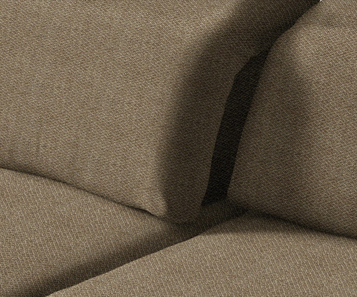 ECKSOFA in Chenille Braun  180/289 cm  - Schwarz/Braun, Design, Textil/Metall (180/289cm) - Stylife